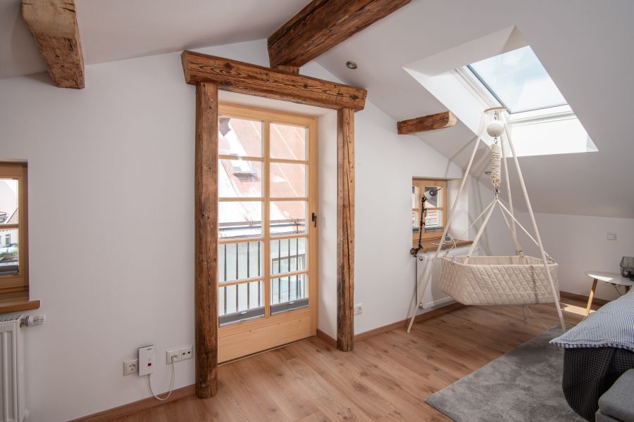 Dachfenster in ausgebautem DachgeschossAlmhütte Bootshaus