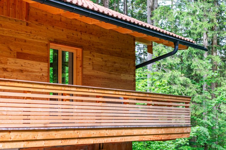 Balkon Blockwandschalung Tiroler Eck-Ausbildung